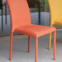 Viadurini Living Moderne Stühle-Esszimmerstuhl aus Metall mit farbigem Econabuk bezogen, 4 Stück - Anita