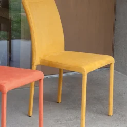 Viadurini Living Moderne Stühle-Esszimmerstuhl aus Metall mit farbigem Econabuk bezogen, 4 Stück - Anita