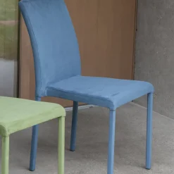 Viadurini Living Moderne Stühle-Esszimmerstuhl aus Metall mit farbigem Econabuk bezogen, 4 Stück - Anita