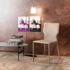 Viadurini Living Moderne Stühle-Esszimmerstuhl aus Metall, gepolstert mit Kunstleder, 4 Stück - Titty