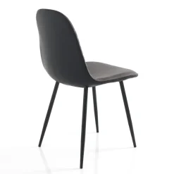 Viadurini Living Moderne Stühle-Esszimmerstuhl aus Mikrofaser und mattschwarzem Metall 4-teilig - Jake