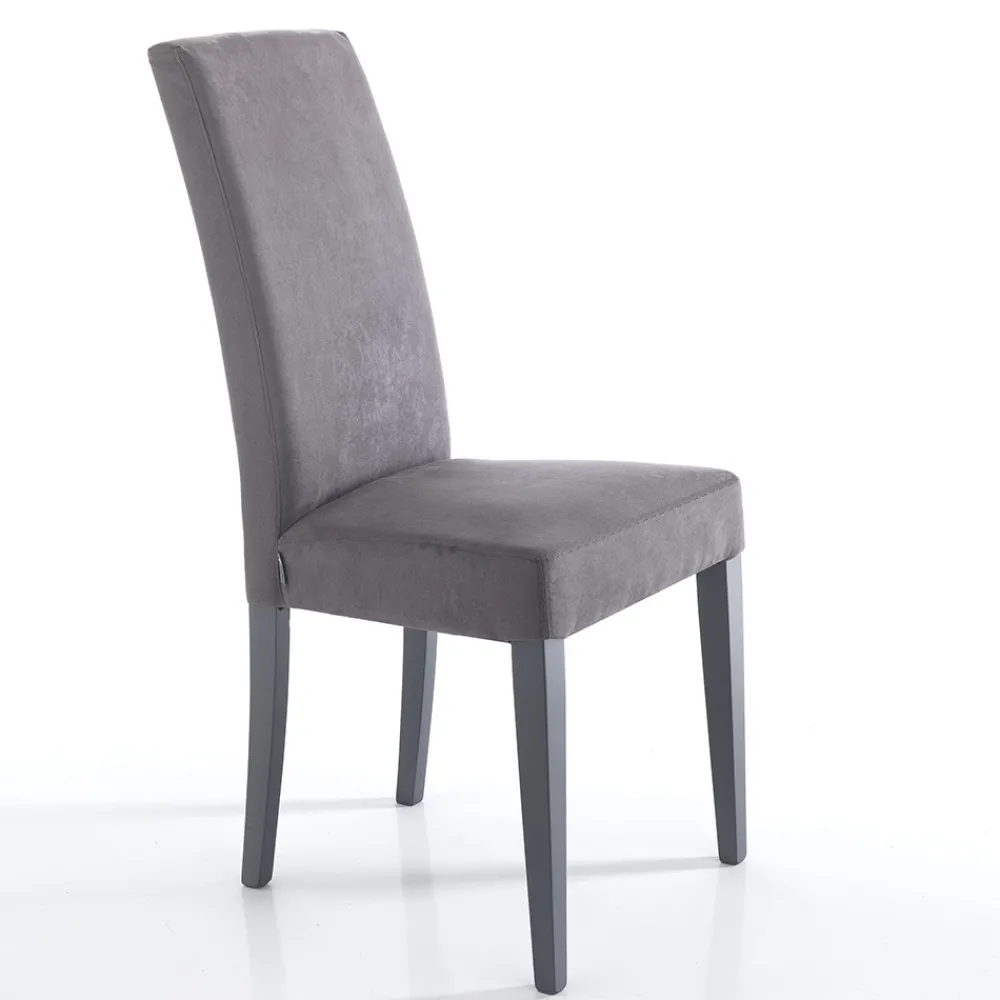 Viadurini Living Moderne Stühle-Esszimmerstuhl aus Mikrofaser und Holz Made in Italy 2 Stück - Simonella