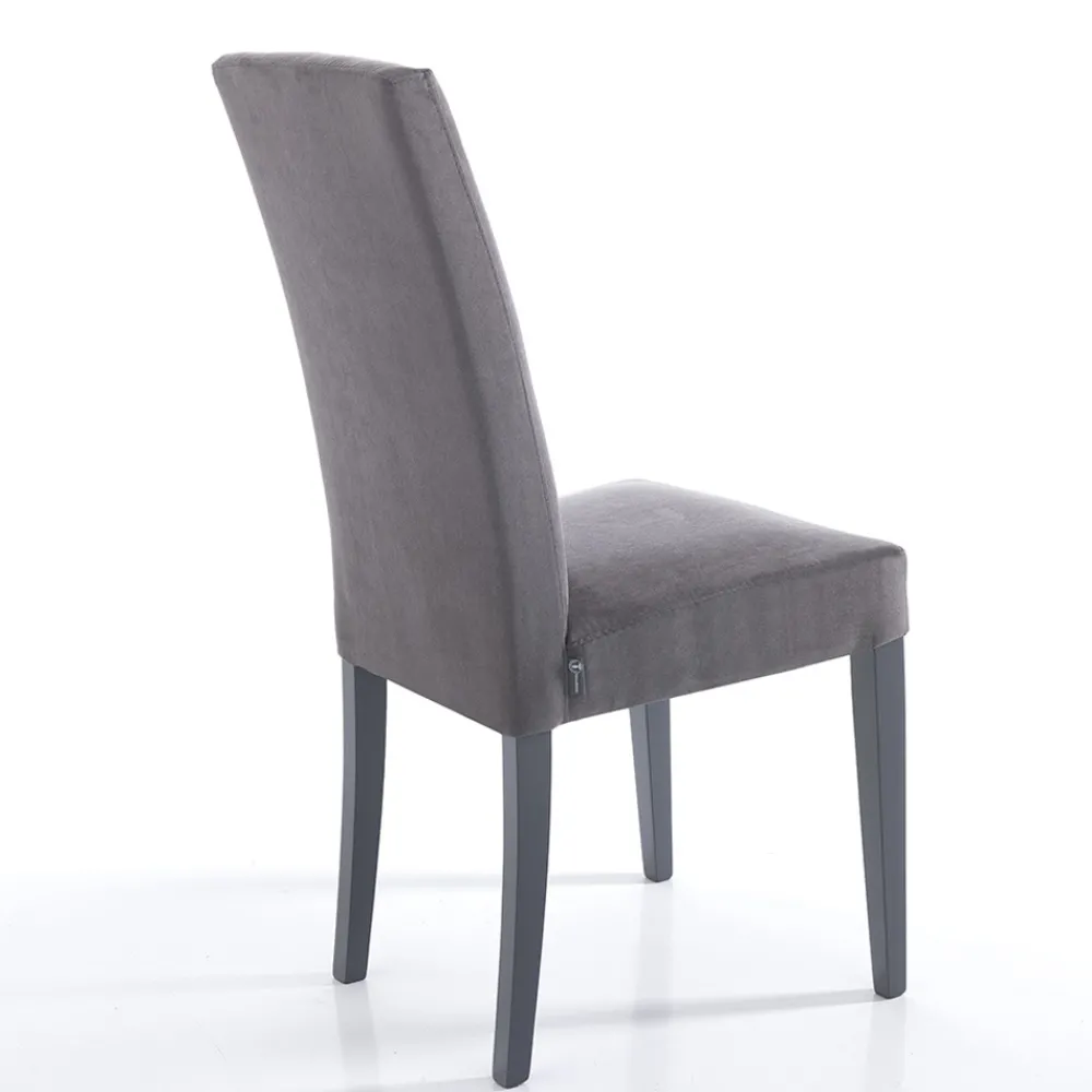 Viadurini Living Moderne Stühle-Esszimmerstuhl aus Mikrofaser und Holz Made in Italy 2 Stück - Simonella