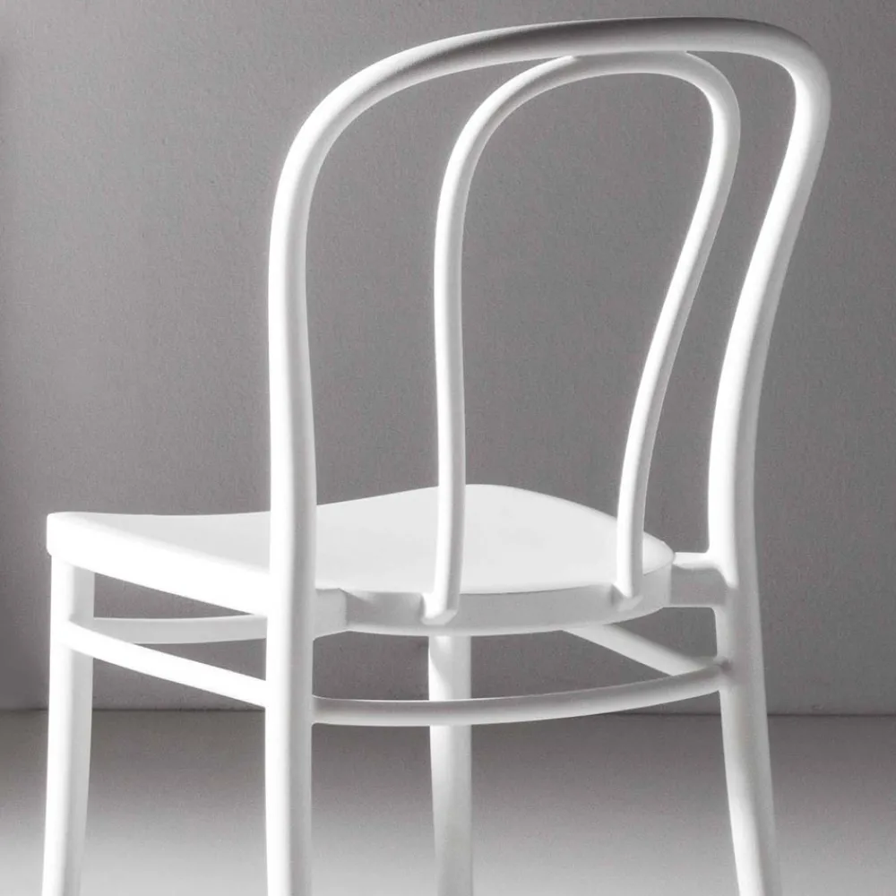 Viadurini Living Moderne Stühle-Esszimmerstuhl aus Polypropylen Stapelbar Bis zu 10 Einheiten, 4 Stück - Gaya