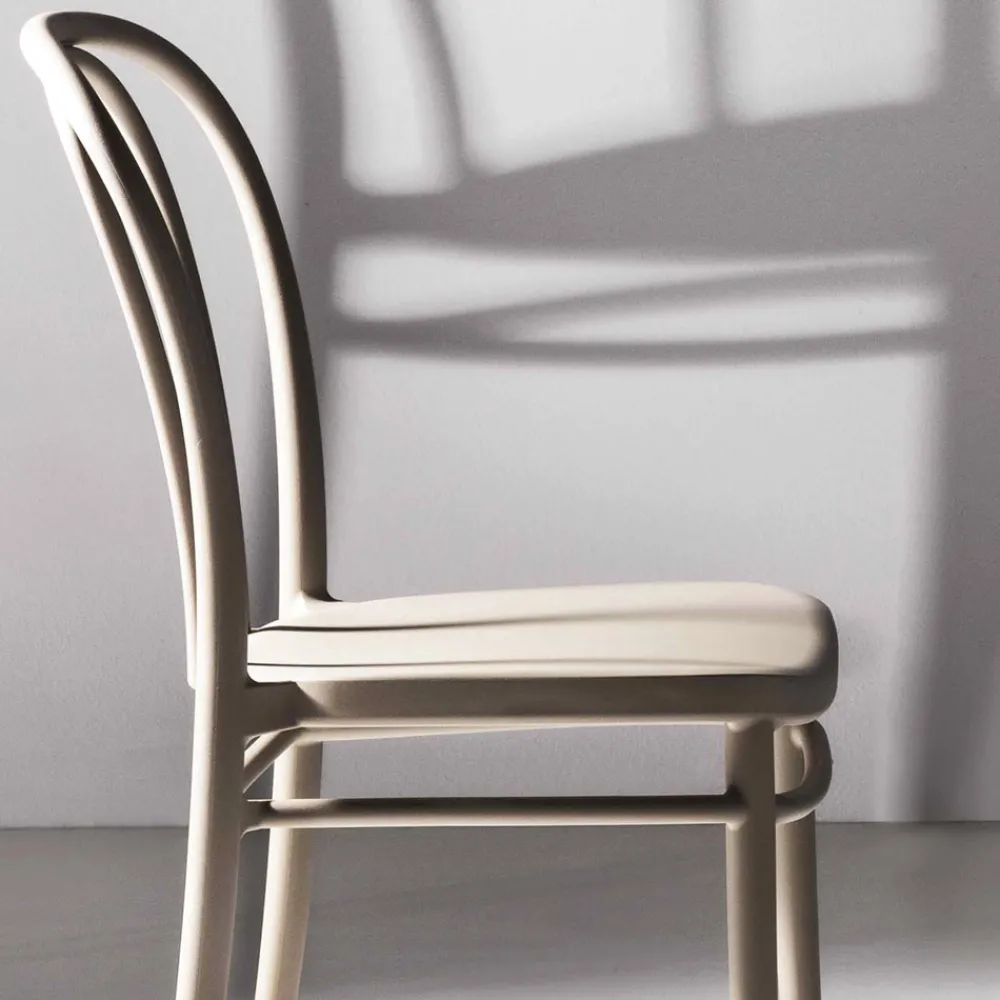 Viadurini Living Moderne Stühle-Esszimmerstuhl aus Polypropylen Stapelbar Bis zu 10 Einheiten, 4 Stück - Gaya