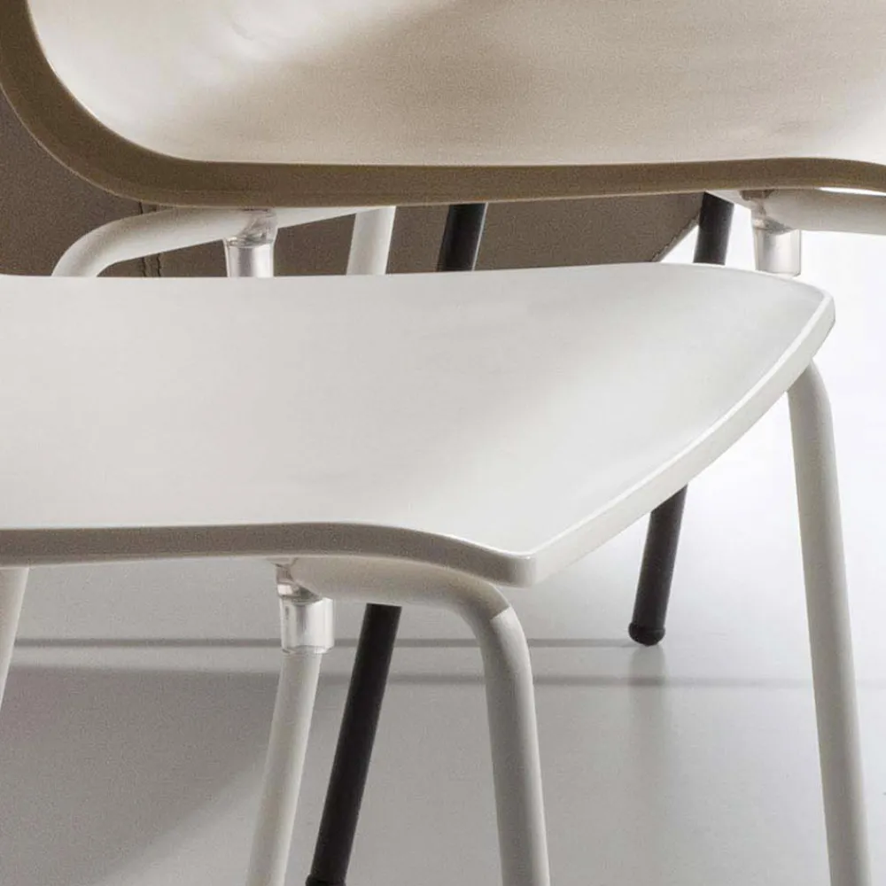 Viadurini Living Moderne Stühle-Esszimmerstuhl aus Polypropylen mit Metallfuß, 4 Stück - KIARA