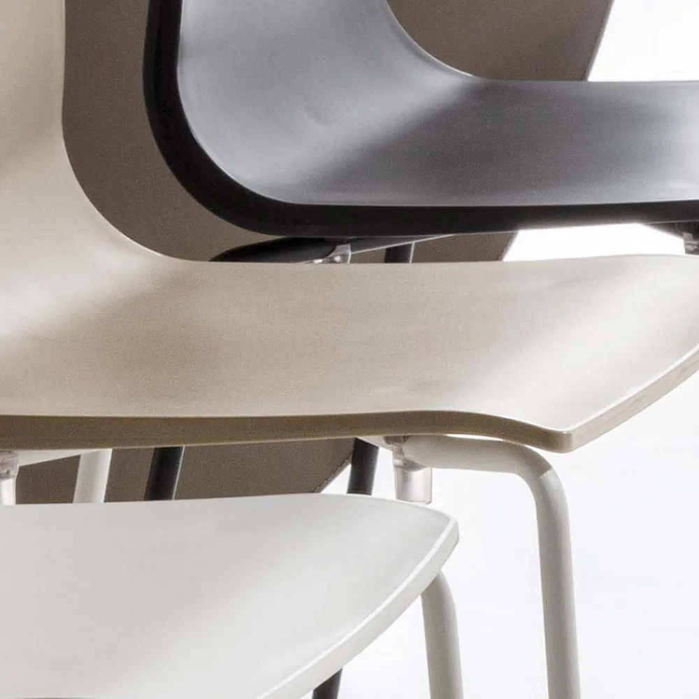 Viadurini Living Moderne Stühle-Esszimmerstuhl aus Polypropylen mit Metallfuß, 4 Stück - KIARA