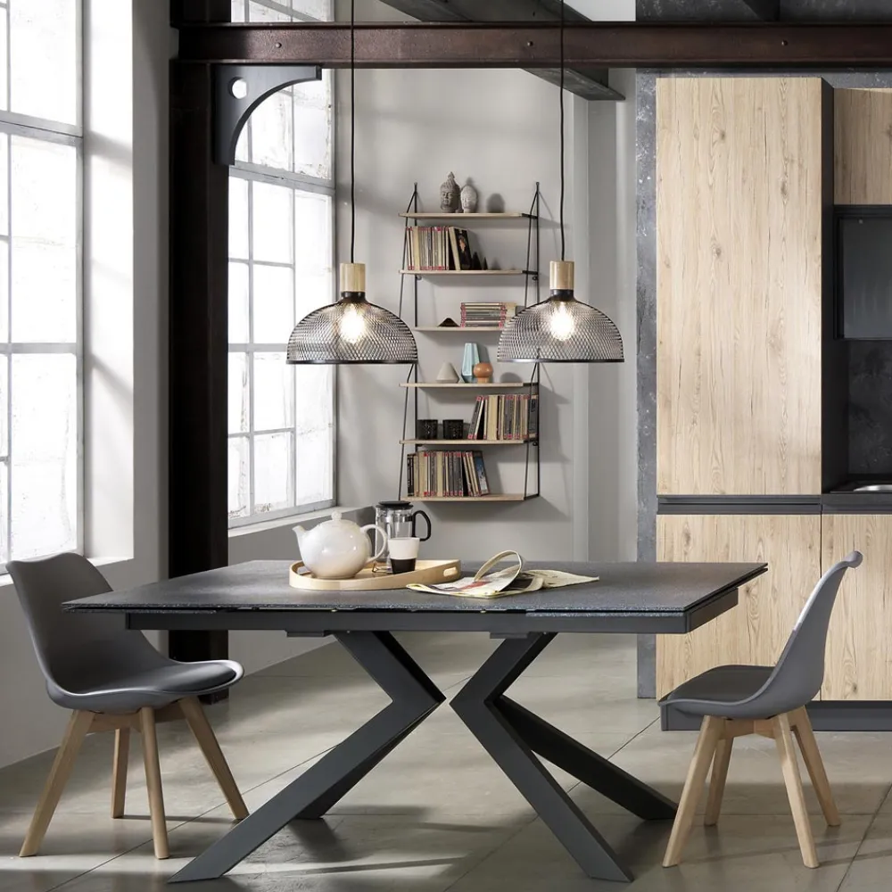 Viadurini Living Moderne Stühle-Esszimmerstuhl aus Polypropylen und Kunstleder 4 Stück - Chira