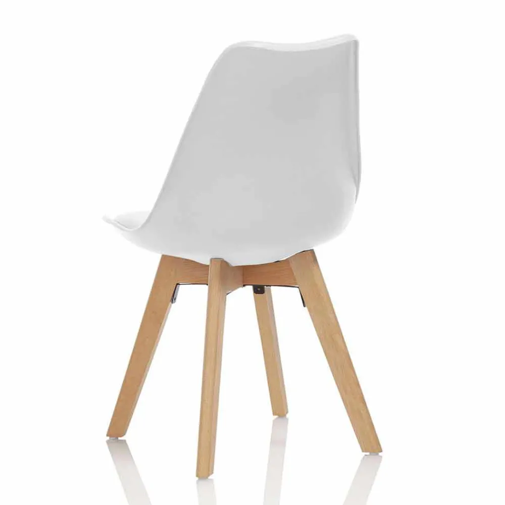 Viadurini Living Moderne Stühle-Esszimmerstuhl aus PVC und Holz mit Kunstledersitz, 4 Stück - Fachwissen