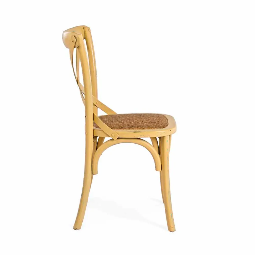 Viadurini Living Klassische Stühle-Esszimmerstuhl aus Rattan und Holz Klassisches Design Homemotion - Meridia