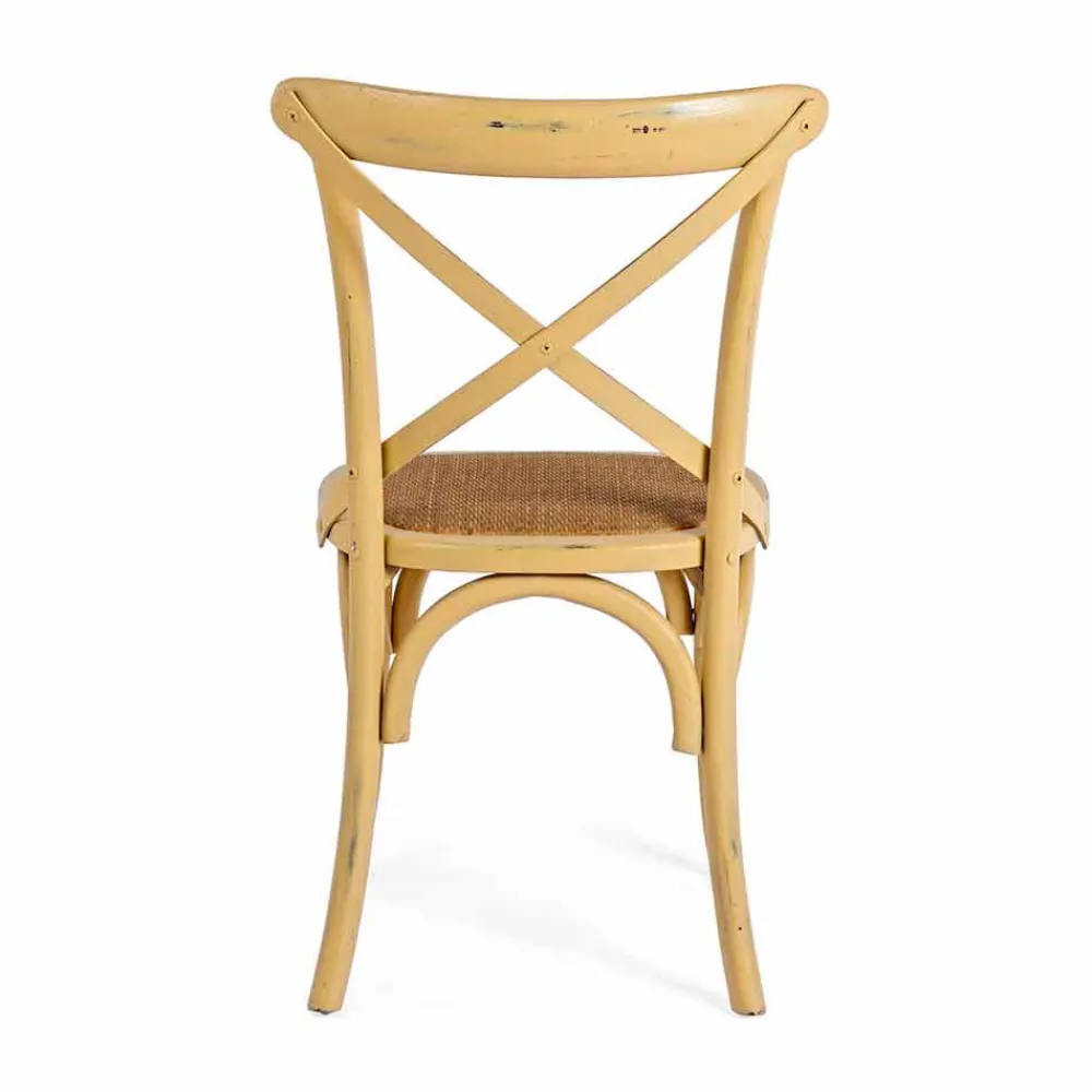 Viadurini Living Klassische Stühle-Esszimmerstuhl aus Rattan und Holz Klassisches Design Homemotion - Meridia