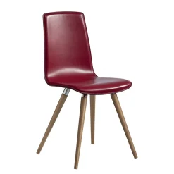 Viadurini Living Moderne Stühle-Esszimmerstuhl aus regeneriertem Leder mit Holzbeinen, hergestellt in Italien – Luke