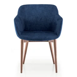 Viadurini Living Moderne Stühle-Esszimmerstuhl aus Stoff und Holz, hergestellt in Italien, 4 Stück – Bardella