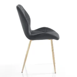 Viadurini Living Moderne Stühle-Esszimmerstuhl aus Stoff und goldenem Metall 4-teilig - Smeralda