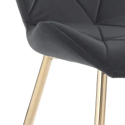 Viadurini Living Moderne Stühle-Esszimmerstuhl aus Stoff und goldenem Metall 4-teilig - Smeralda