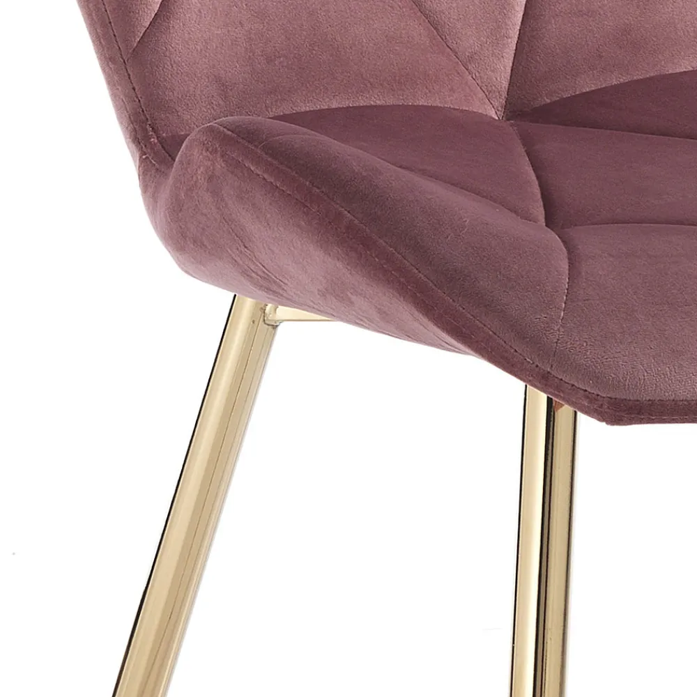 Viadurini Living Moderne Stühle-Esszimmerstuhl aus Stoff und goldenem Metall 4-teilig - Smeralda