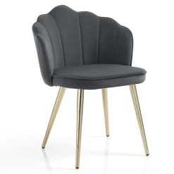 Viadurini Living Moderne Stühle-Esszimmerstuhl aus Stoff und Metall Gold Finish 4 Stück - Refined