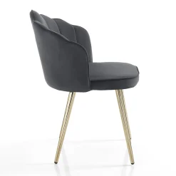 Viadurini Living Moderne Stühle-Esszimmerstuhl aus Stoff und Metall Gold Finish 4 Stück - Refined