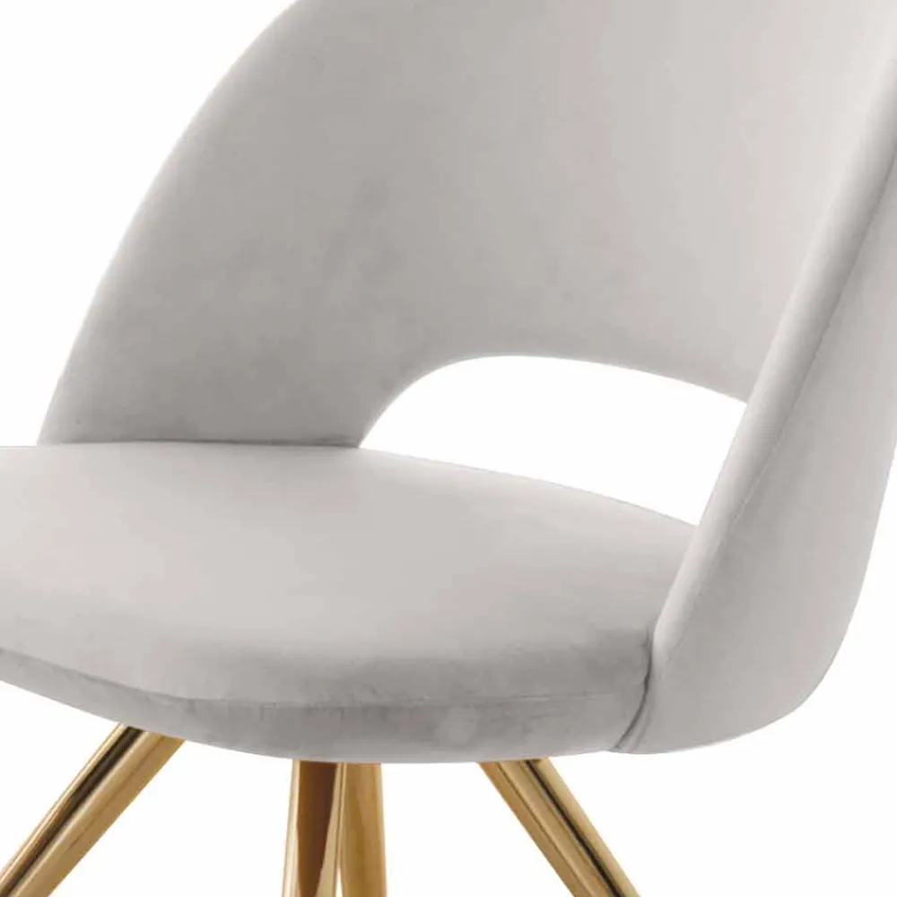 Viadurini Living Moderne Stühle-Esszimmerstuhl aus Stoff mit goldenen Beinen Made in Italy - Marchesi