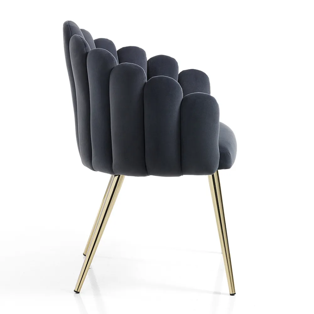 Viadurini Living Moderne Stühle-Esszimmerstuhl aus Stoff und Metall in Samtoptik - Refined