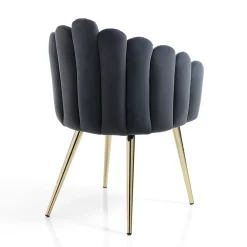 Viadurini Living Moderne Stühle-Esszimmerstuhl aus Stoff und Metall in Samtoptik - Refined