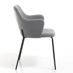 Viadurini Living Moderne Stühle-Esszimmerstuhl aus Stoff und mattschwarzem Metall 2-teilig - Corinna