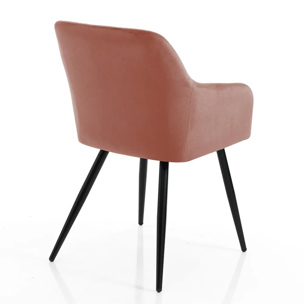 Viadurini Living Moderne Stühle-Esszimmerstuhl aus Stoff und Metall in Puderrosa 2-teilig - Gameta