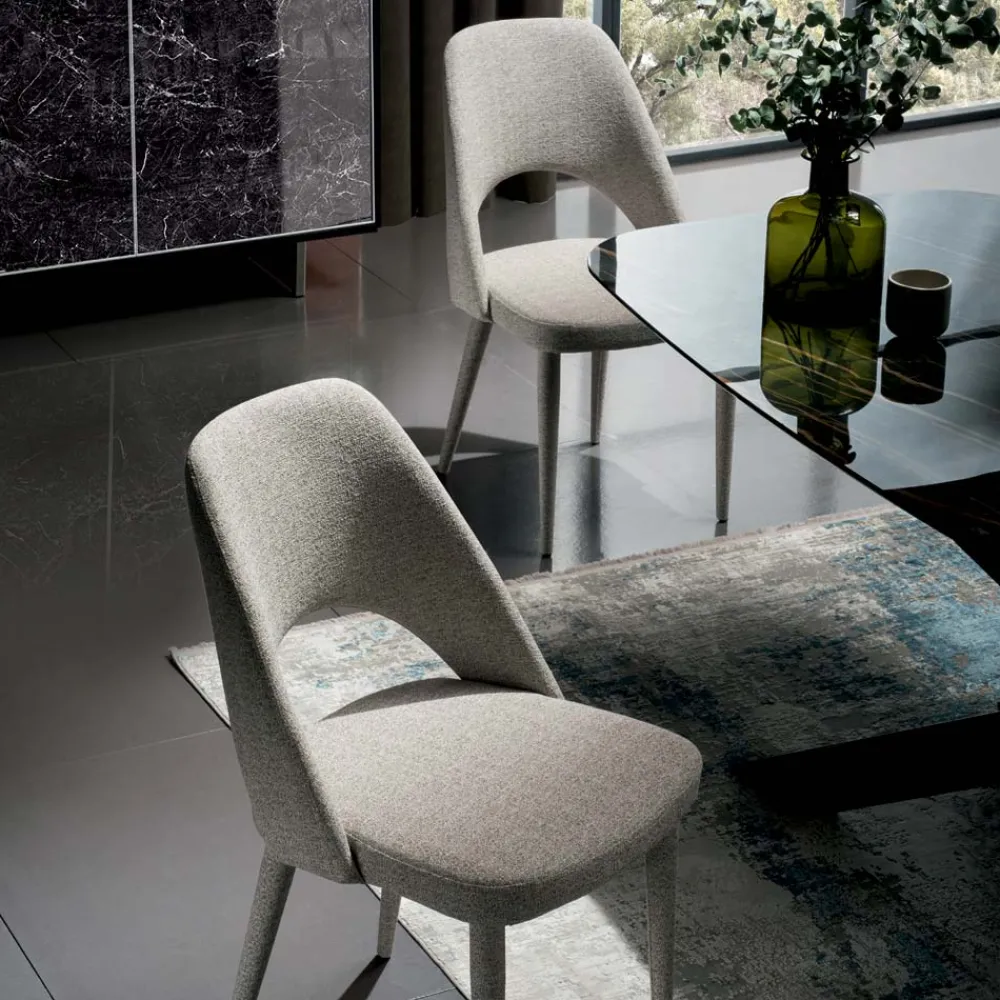 Viadurini Living Moderne Stühle-Esszimmerstuhl aus Stoff, hergestellt in Italien, 4-teilig – Lorenza