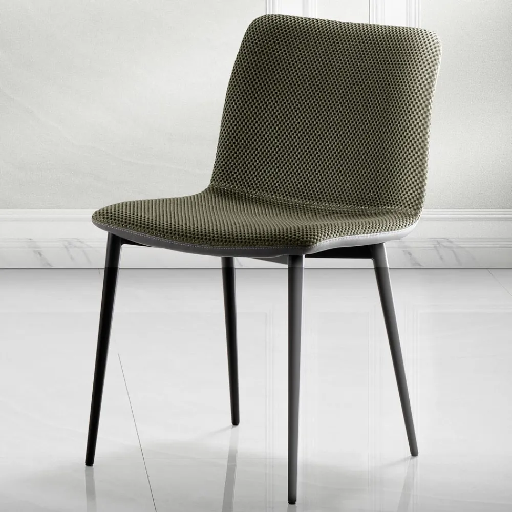 Viadurini Living Moderne Stühle-Esszimmerstuhl aus Vulcano-Stoff und Metallbeinen Made in Italy - Amane