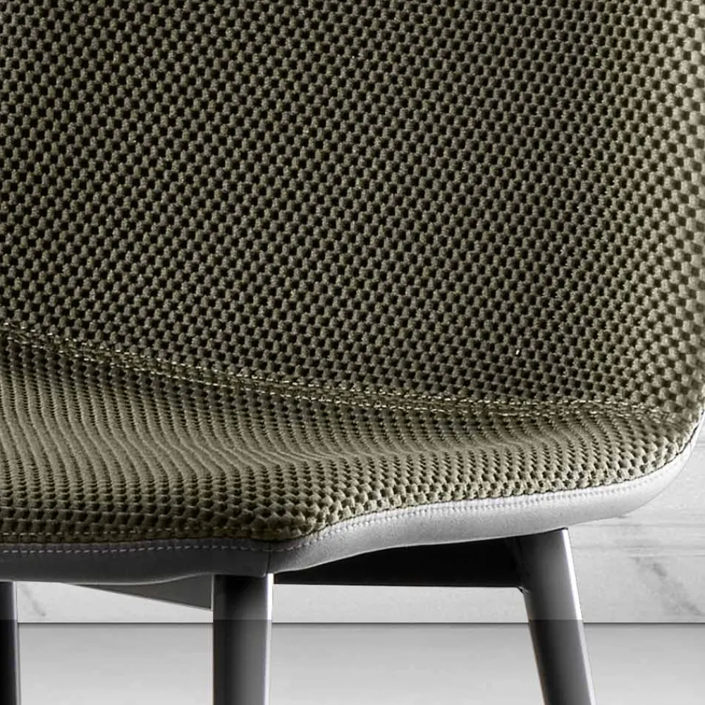 Viadurini Living Moderne Stühle-Esszimmerstuhl aus Vulcano-Stoff und Metallbeinen Made in Italy - Amane