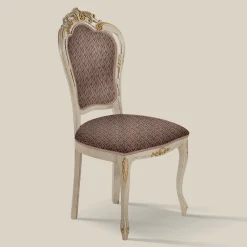 Viadurini Classic Klassische Stühle-Esszimmerstuhl aus weißem Holz und Stoff Made in Italy - Majestät