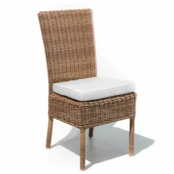 Viadurini in the Garden Gartenstühle Rattan-Esszimmerstuhl im Freien aus gewebtem synthetischem Rattan und Stoff, 2 Stück - Yves