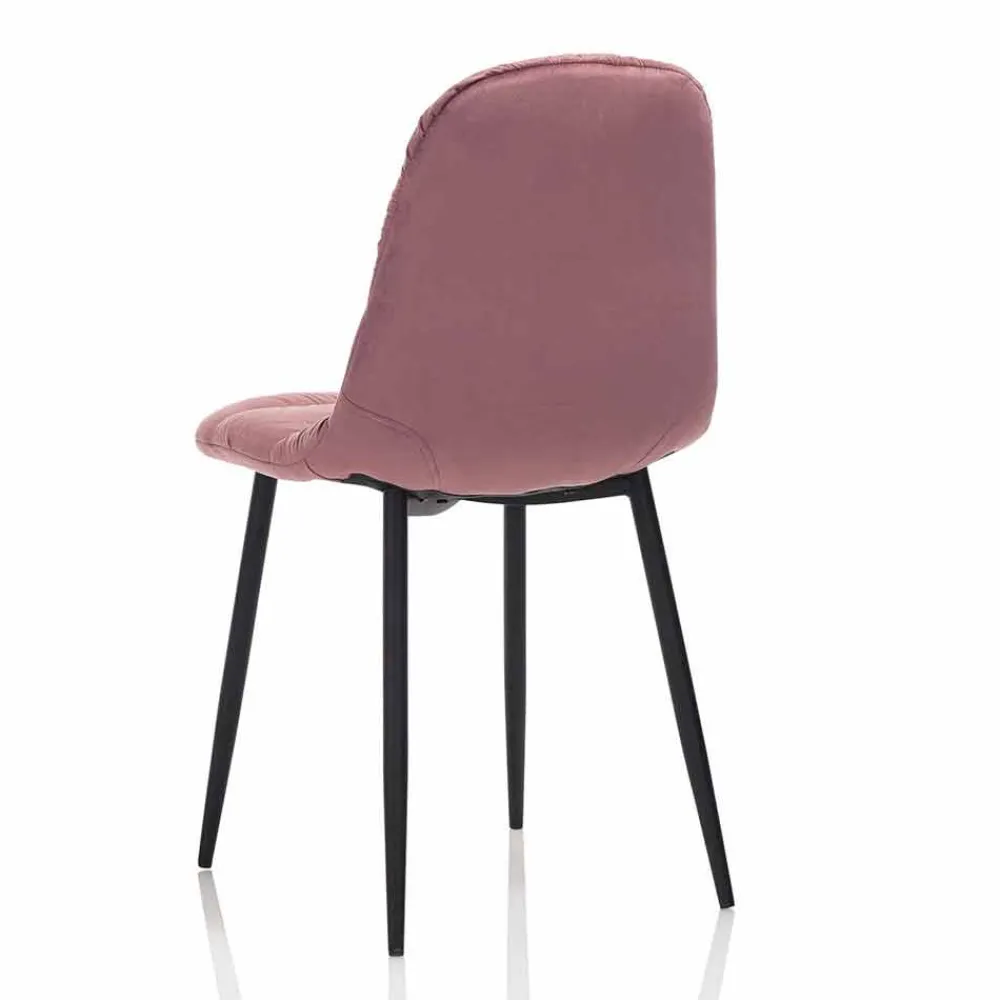 Viadurini Living Moderne Stühle-Esszimmerstuhl in Pink, Grau oder Aquamarin Samt, 4 Stück - Ciga