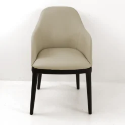 Viadurini Living Moderne Stühle-Esszimmerstuhl mit Armlehnen aus eisfarbenem Leder Made in Italy - Lyanne