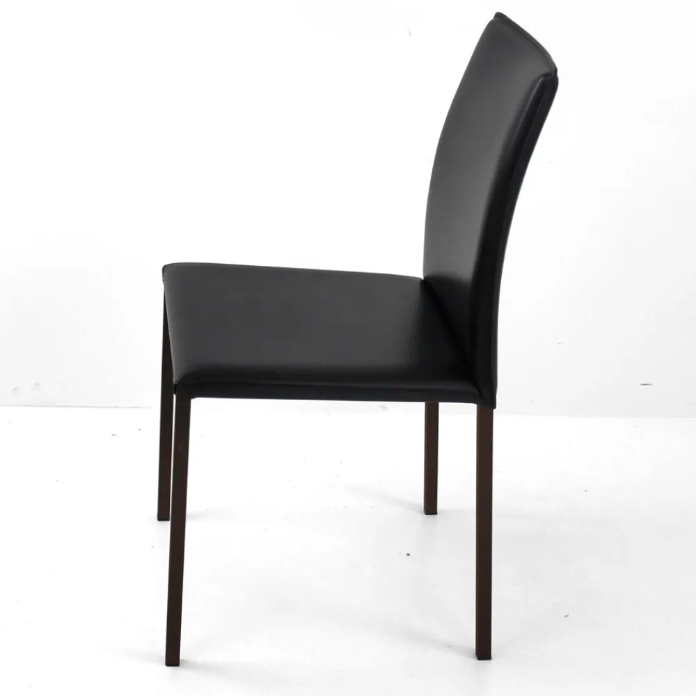 Viadurini Living Moderne Stühle-Esszimmerstuhl mit Cortenstruktur und Ledersitz Made in Italy - Orietta