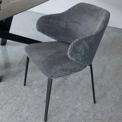 Viadurini Living Moderne Stühle-Esszimmerstuhl mit Metallrahmen und Cordsitz - Ridni