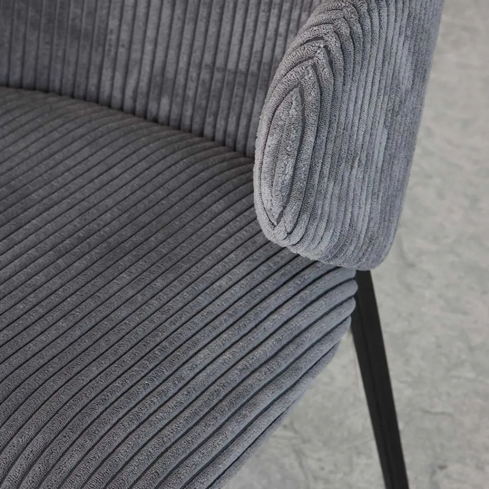 Viadurini Living Moderne Stühle-Esszimmerstuhl mit Metallrahmen und Cordsitz - Ridni