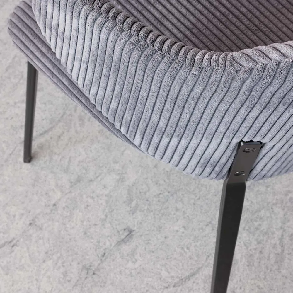 Viadurini Living Moderne Stühle-Esszimmerstuhl mit Metallrahmen und Cordsitz - Ridni