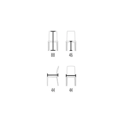 Viadurini Living Design Stühle-Esszimmerstuhl mit niedriger Rückenlehne aus Made in Italy-Stoff – Lenkräder