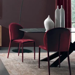 Viadurini Living Moderne Stühle-Esszimmerstuhl mit Samtbezug, hergestellt in Italien, 4 Stück – Victory