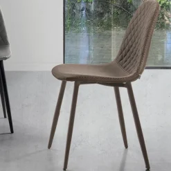 Viadurini Living Moderne Stühle-Esszimmerstuhl mit Sitz und Beinen aus Kunstleder 4 Stück - Vincent