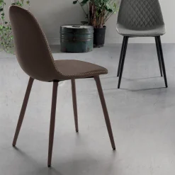 Viadurini Living Moderne Stühle-Esszimmerstuhl mit Sitz und Beinen aus Kunstleder 4 Stück - Vincent