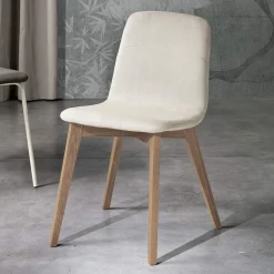 Viadurini Living Moderne Stühle-Esszimmerstuhl mit Stoffsitz und Eschenstruktur - Aisha