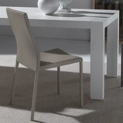 Viadurini Living Moderne Stühle-Esszimmerstuhl mit Struktur und Sitz aus farbigem Kunstleder, 4 Stück - Alba