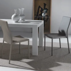 Viadurini Living Moderne Stühle-Esszimmerstuhl mit Struktur und Sitz aus farbigem Kunstleder, 4 Stück - Alba