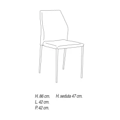 Viadurini Living Moderne Stühle-Esszimmerstuhl Sitzen in Mikrofaser Made in Italy, 2 Stück - Camelia