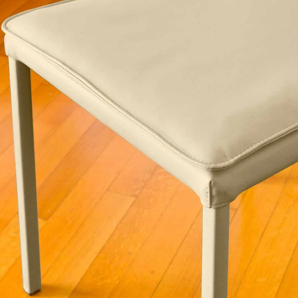 Viadurini Living Moderne Stühle-Esszimmerstuhl Turteltaube auf Kunstleder Bessie, made in Italy