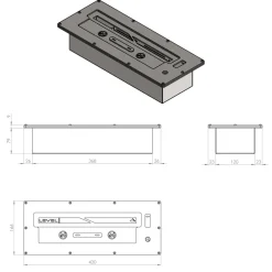 Viadurini Fire Design Brenner Bioethanol-Ethanol rechteckige Brennkammer 2 Lt  feuerfester Werkstoff online  Angebot