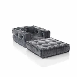 Viadurini Living Moderne Sessel-Ethnic Design Chaise Longue Sessel aus grauem oder blauem Samt - Fiber