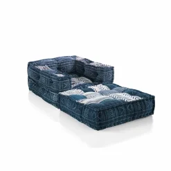 Viadurini Living Moderne Sessel-Ethnic Design Chaise Longue Sessel aus grauem oder blauem Samt - Fiber